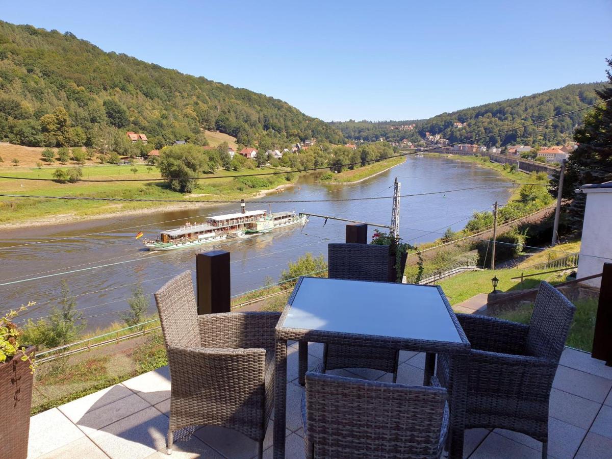 Saechsische-Schweiz-Ferienhaus-Wohnung-2-Mit-Hervorragendem-Panoramablick-Ueber-Das-Elbtal Konigstein an der Elbe Luaran gambar